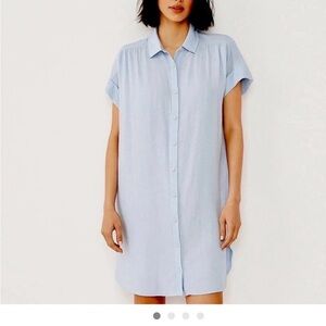 Well Worn linen blend Light Blue Button-Down Shirt Dress